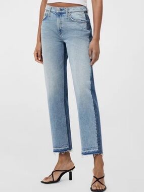 rag & bone Two-Tone Light Blue Straight Leg Jeans